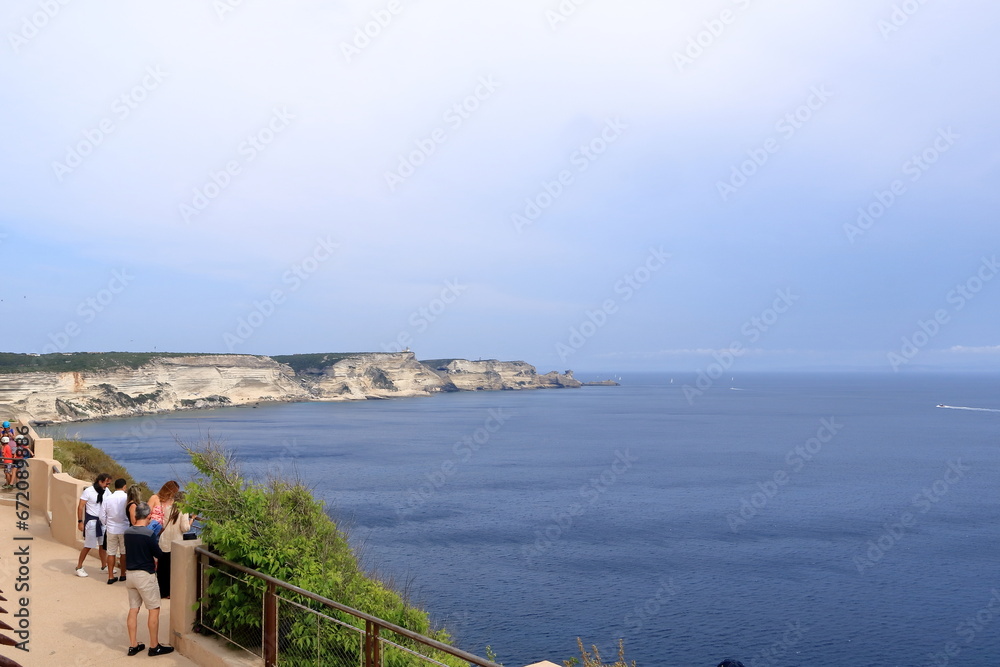 Breathtaking view of cliffs near old town Bonifacio, Corsica, France, Europe