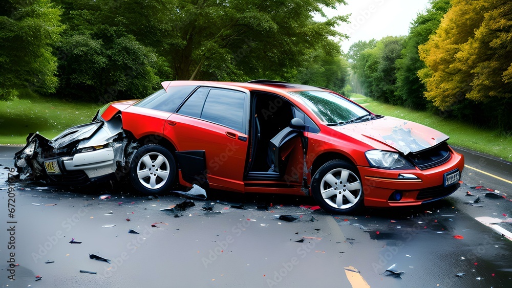 car crash on the road