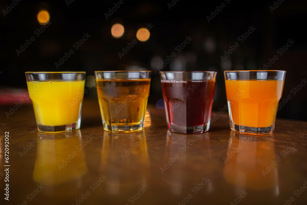 glasses of juice glasses of juice