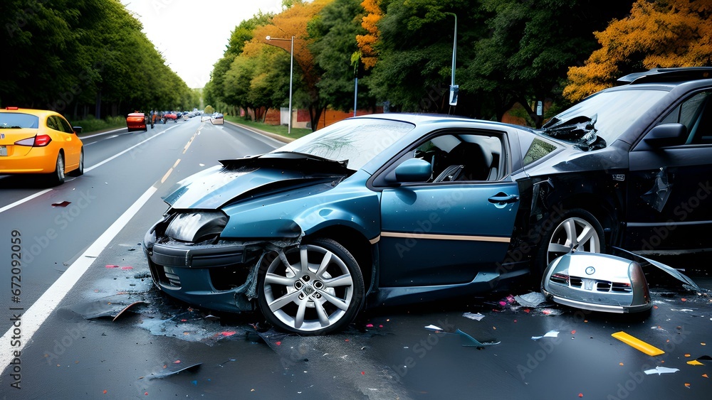 car crash on the road