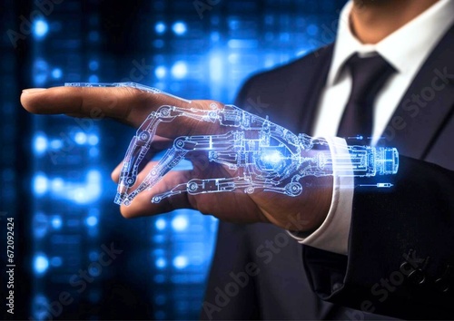 businessman touching screen