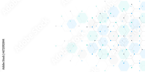 Abstract design element with geometric background of hexagons shape pattern