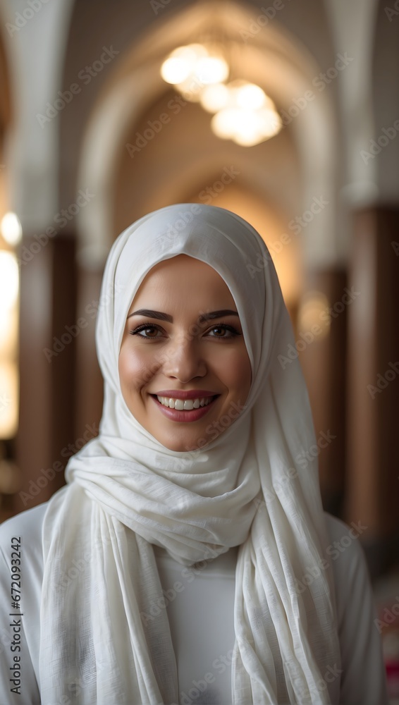 portrait of a Muslim woman in a mosque portrait of a Muslim woman in a mosque