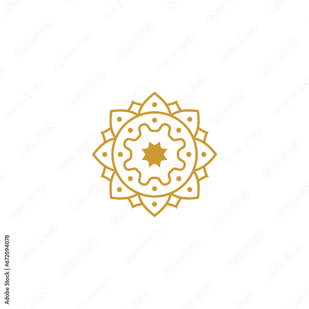 mandala set gold color elements indian