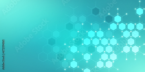 Abstract design element with geometric background of hexagons shape pattern