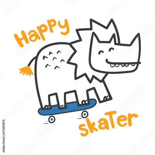 cartoon dinosaur skate board