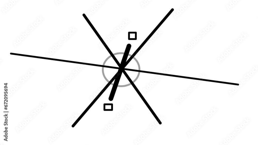 In the center of the canvas rotates a structure similar to a clock mechanism or a compass with several pointers, arrows and figures. In the center of the canvas rotates a structure similar to a clock mechanism or a compass with several pointers, arrows and figures.
