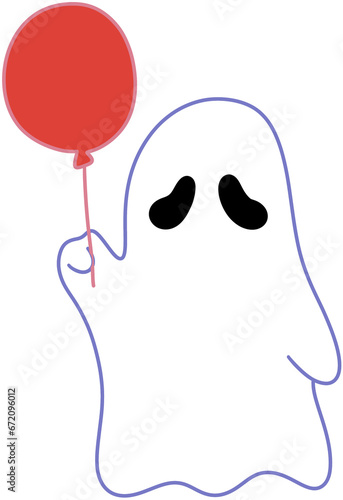 ghost with balloons photo