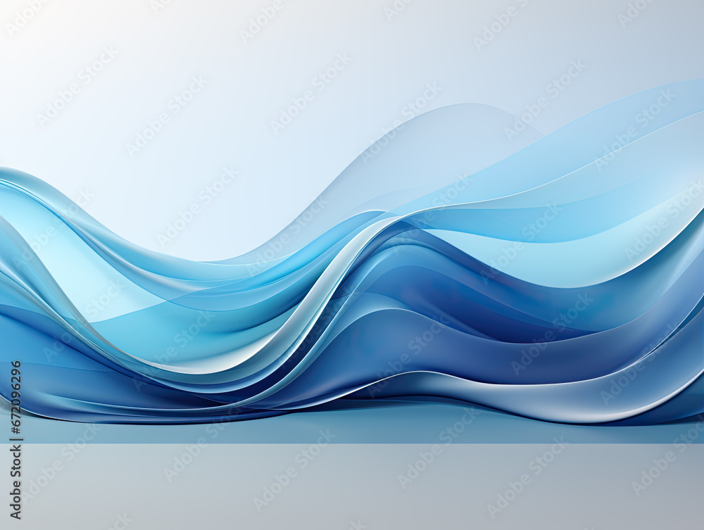 Fototapeta premium Banner template with a blue gradient color and a design featuring liquid shapes.