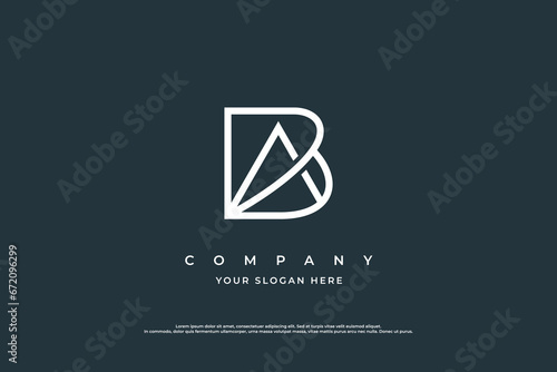 Initial Letter AB or BA Logo Design Vector Template