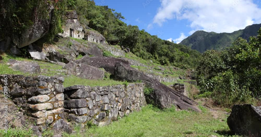 Stone Ruins In Machu Picchu, Peru - Steady Cam Stone Ruins In Machu Picchu, Peru - Steady Cam