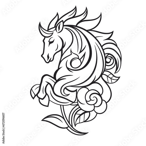 Wallpaper Mural Beautiful Unicorn Petals Flowers, Coloring Pages Png Torontodigital.ca