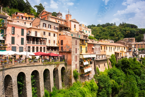 Obraz na płótnie Hilltop colorful old town of Nemi in Italy