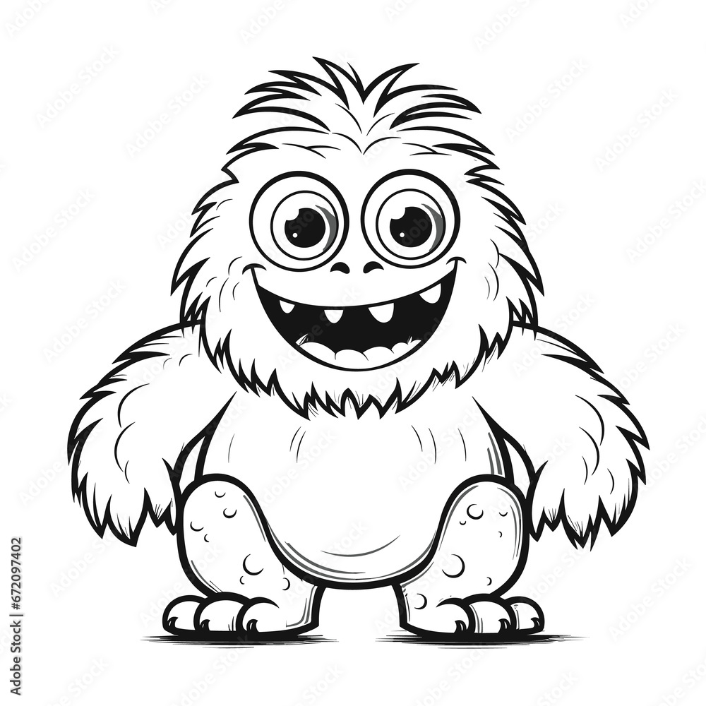 Cute Monster Coloring Page Simple, Coloring Pages Png