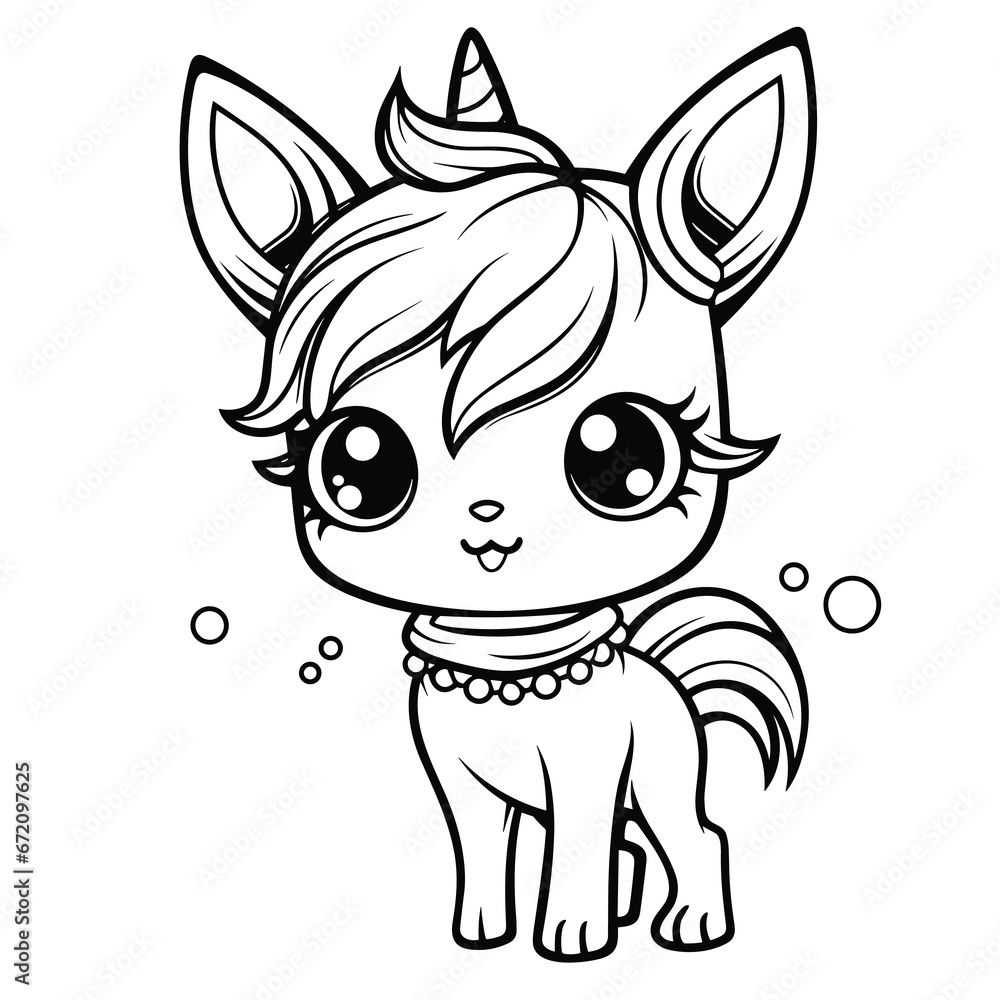 Hd Printable Caticorn Cat Unicorn Anime, Coloring Pages Png