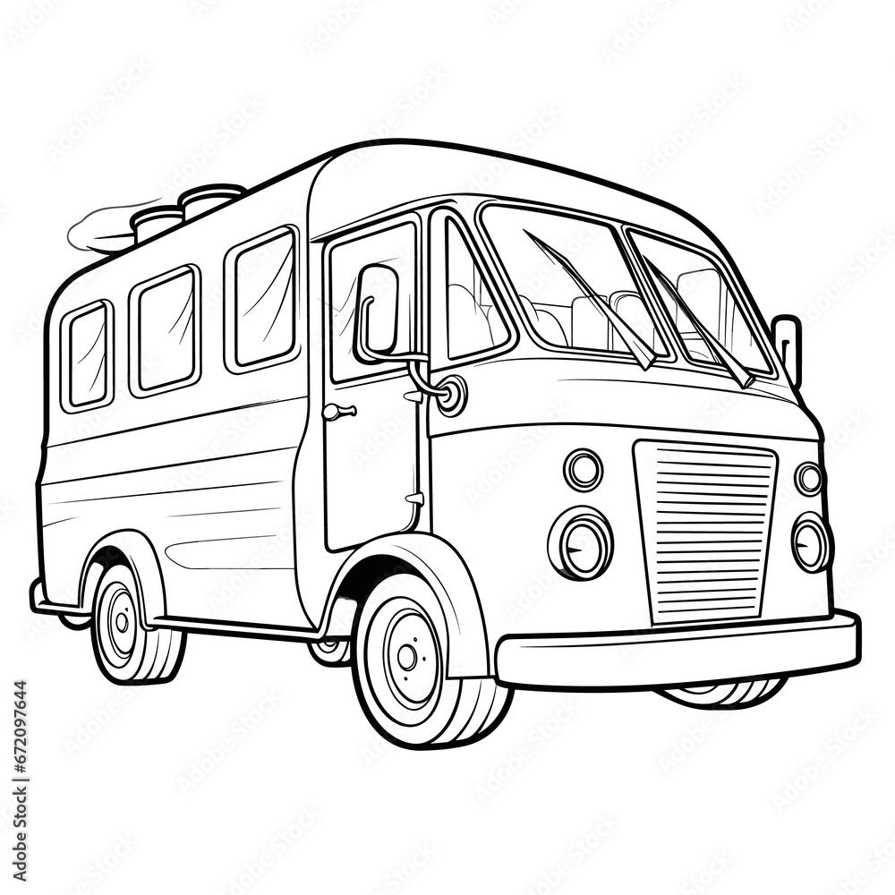Ice Cream Van Coloring Page Kids, Coloring Pages Png