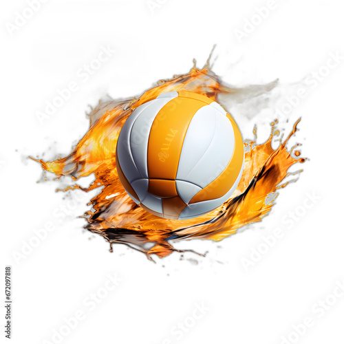 Volleyball set in progress isolated on transparent or white background, png © Никита Жуковец