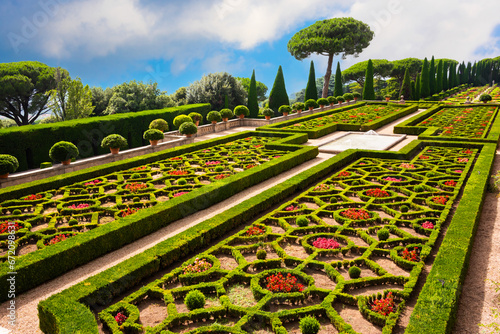 Park and landscape design of papal garden in Castel Gandolfo, Italy photo