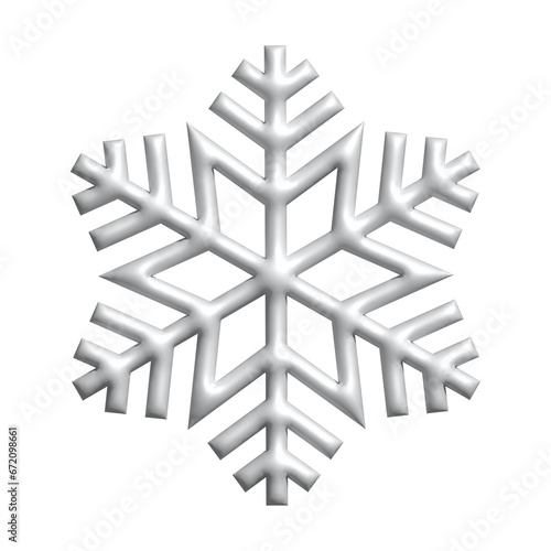 3d realistic white snowflake christmas ornament decoration design for element