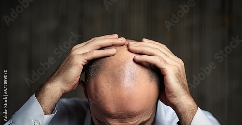 Exploring male hair health. Close up portraits highlighting scalp care baldness concerns and aging related issues