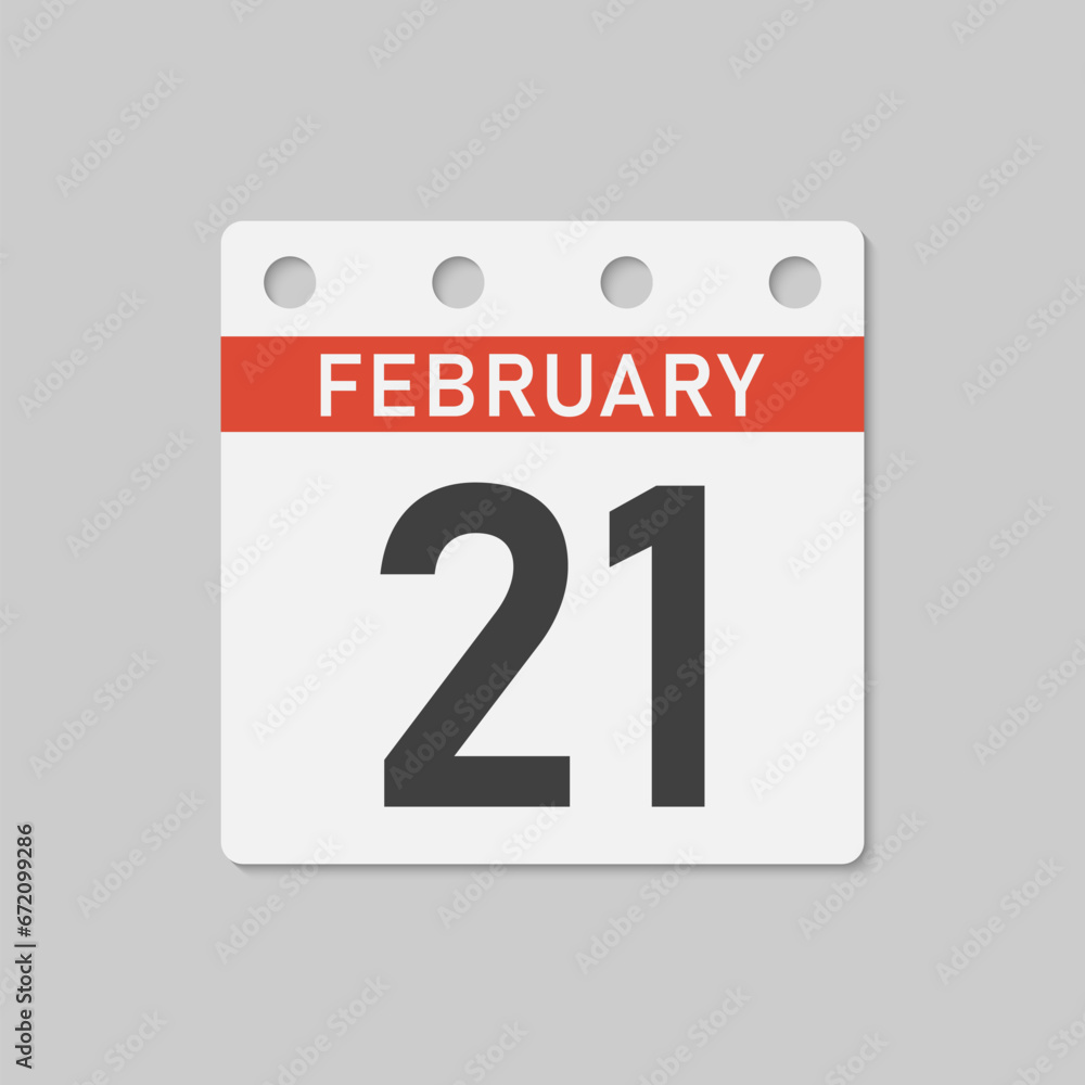 Icon page calendar day - 21 February Icon page calendar day - 21 February