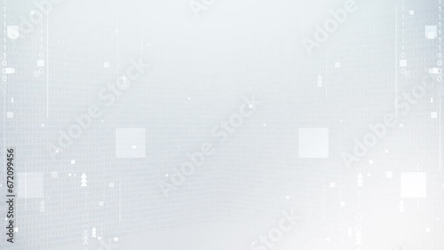 Abstract white particle business corporate digital technology on elegant clean gray Background. Modern motion pattern graphic network cyberspace concept. photo