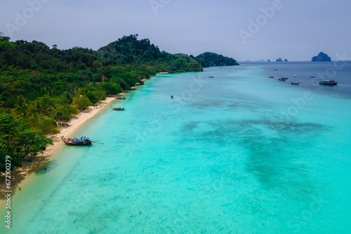 view at the beach of Koh Kradan island in Thailand