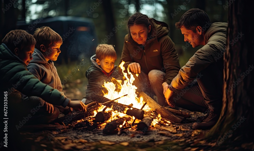 A Cozy Gathering Around a Warm Campfire