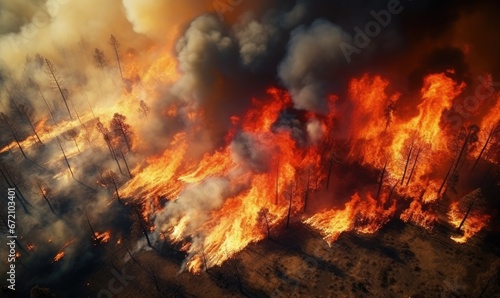 Photo of a Fiery Blaze Illuminating the Night Sky © uhdenis