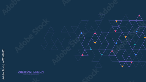 Minimalistic vector texture with triangles pattern. Creative idea of modern design with abstract geometric background photo