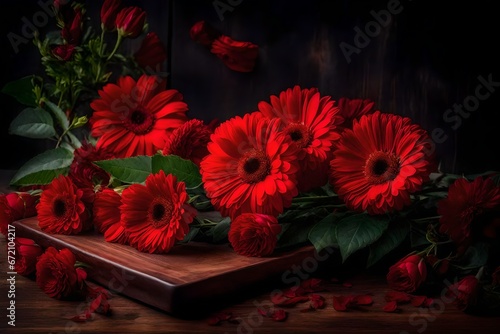 bouquet of red poppies