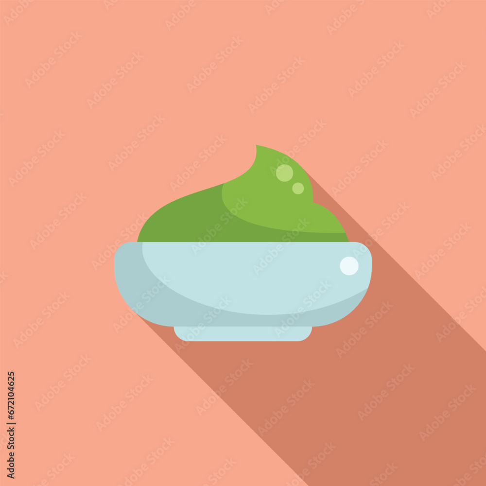 Sauce green wasabi icon flat vector. Stem face asian food. Food sushi healthy