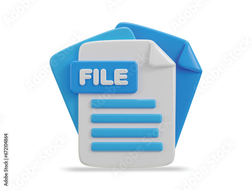 File or document 3d icon vector illustration