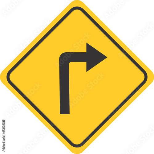 Free Download Warning Sign Street Sign Turn Right Ahead - GFXLoad
