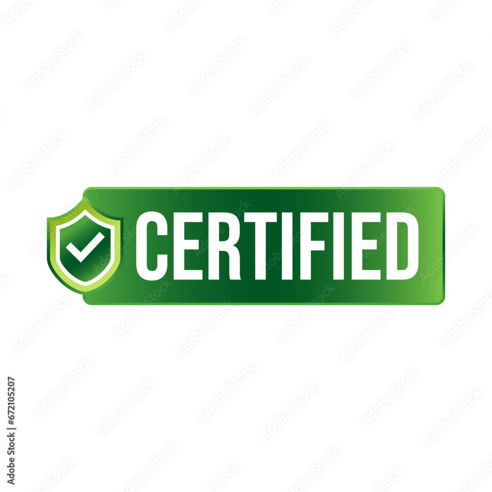 Certified Badge, label, logo Design isolated on white background Certified Badge, label, logo Design isolated on white background