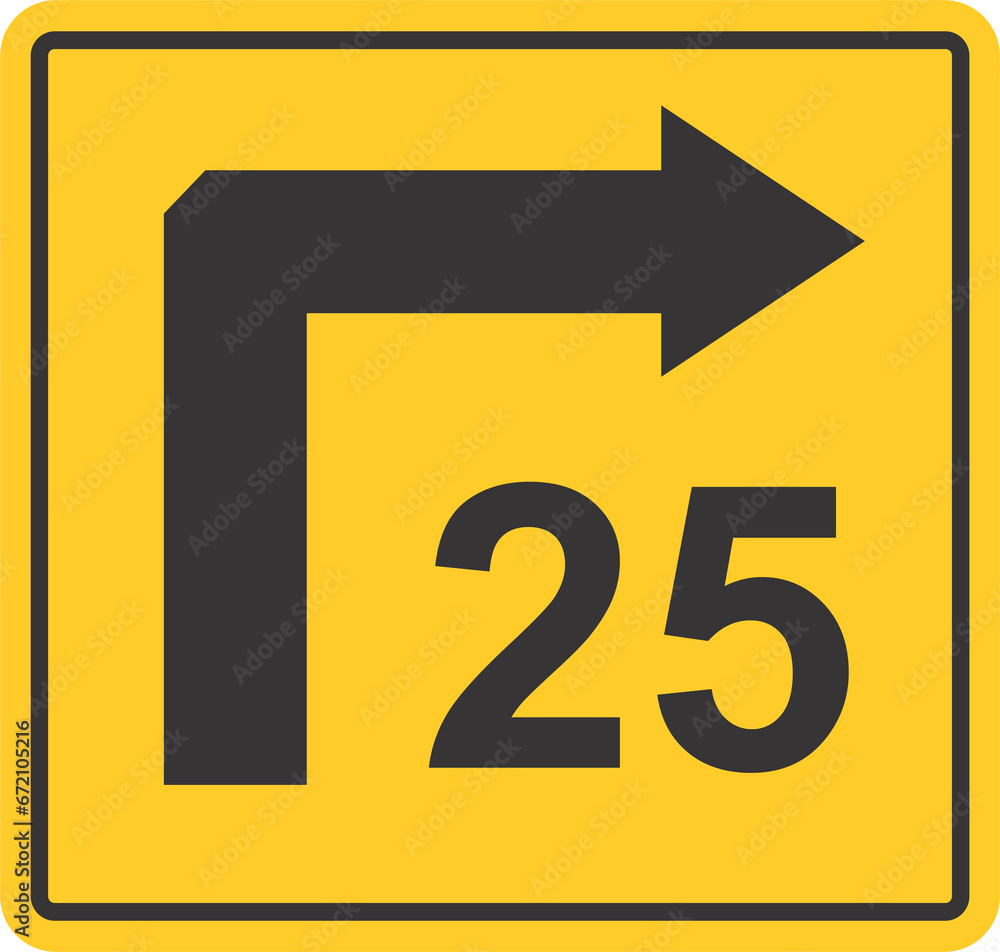 Warning Sign Street Sign Advisory Turn Speed Warning Sign Street Sign Advisory Turn Speed