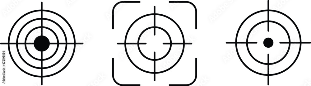 Shooting range linear icon. Target icon design template. Focus icons collection. Vector illustration Shooting range linear icon. Target icon design template. Focus icons collection. Vector illustration