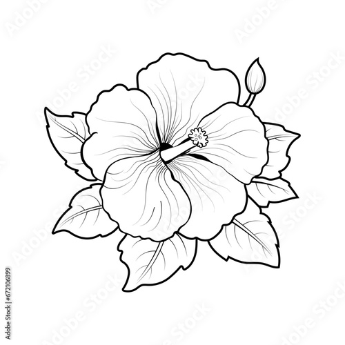 Petunia flower color page for kids Thick Line Low Detailed vector