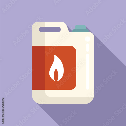 Kerosene canister icon flat vector. Fuel gasoline pot. Tank oil handle canister