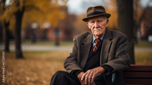 Portrait of happy senior man at park