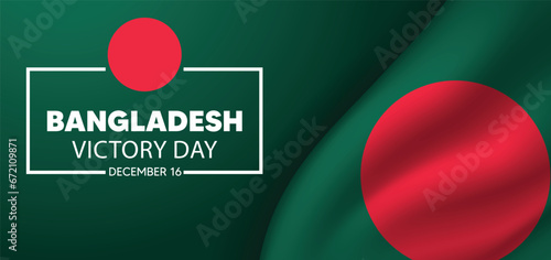 Bangladesh Victory Day 16 December vector poster of waving flag