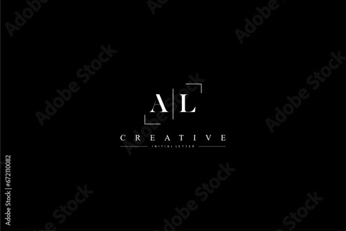 minimalist AL initial logo with simple vertical stroke line in black 110323