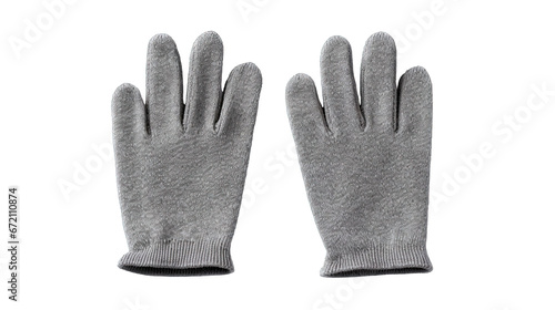 pair of grey gloves