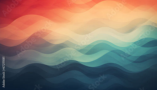 Gradient liquid retro color background, Artistic digital art geometric line stripe and wave. photo