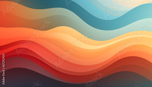 Gradient liquid retro color background, Artistic digital art geometric line stripe and wave.