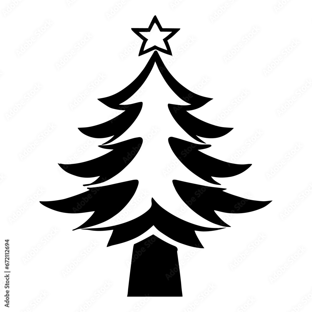 Obraz premium Christmas Tree Svg Vector, Christmas Svg, Christmas Tree Svg, Christmas Clipart, Christmas Tree Png, Christmas Digital,Cricut,Silhouette