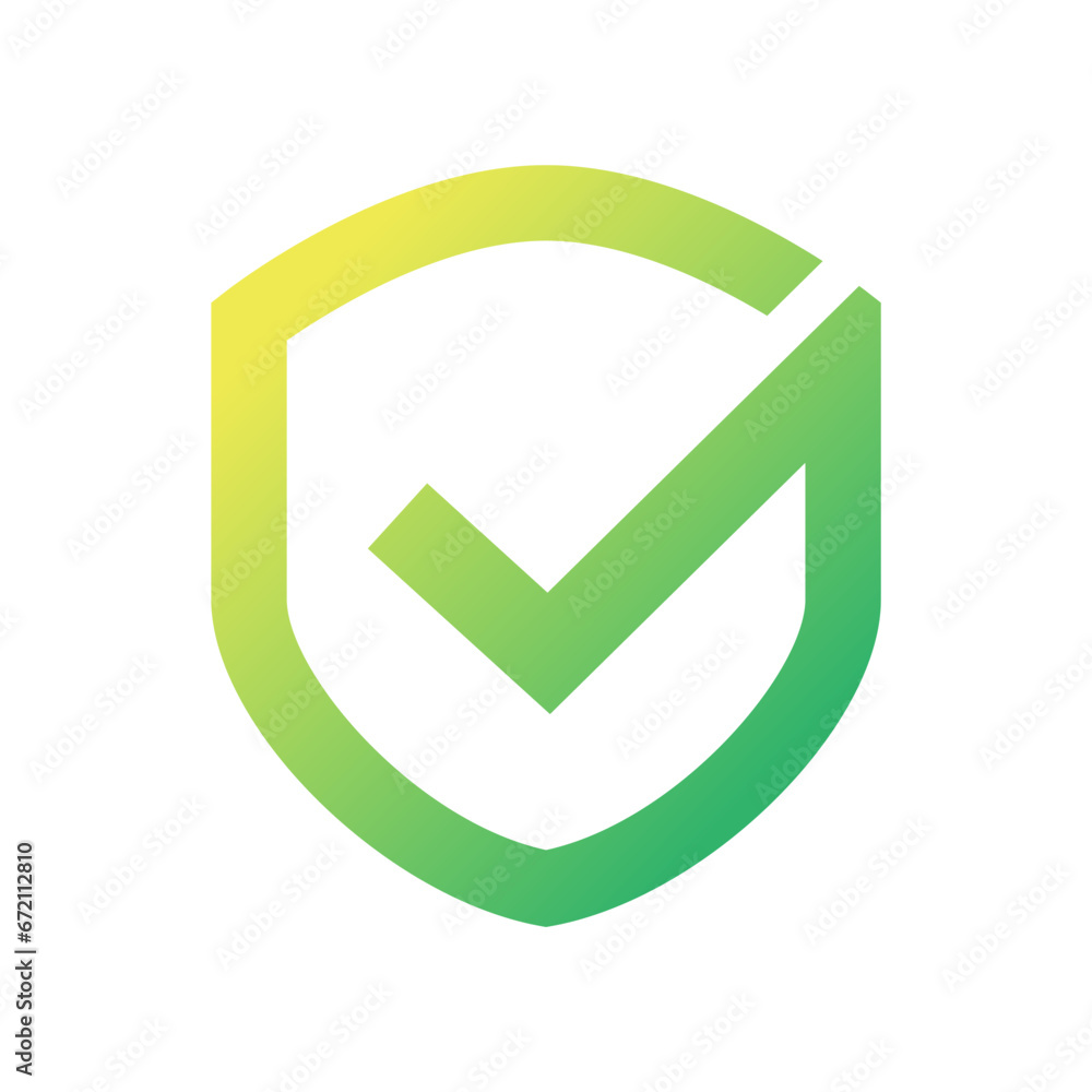 Shield check mark logo icon design template elements on white background Shield check mark logo icon design template elements on white background