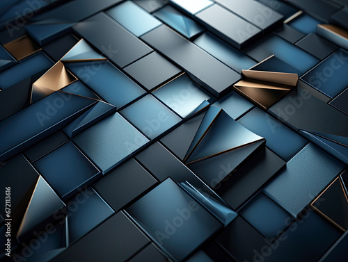 Exclusive cool art wallpaper design featuring premium blue abstract background concept with luxury geometric dark shapes.