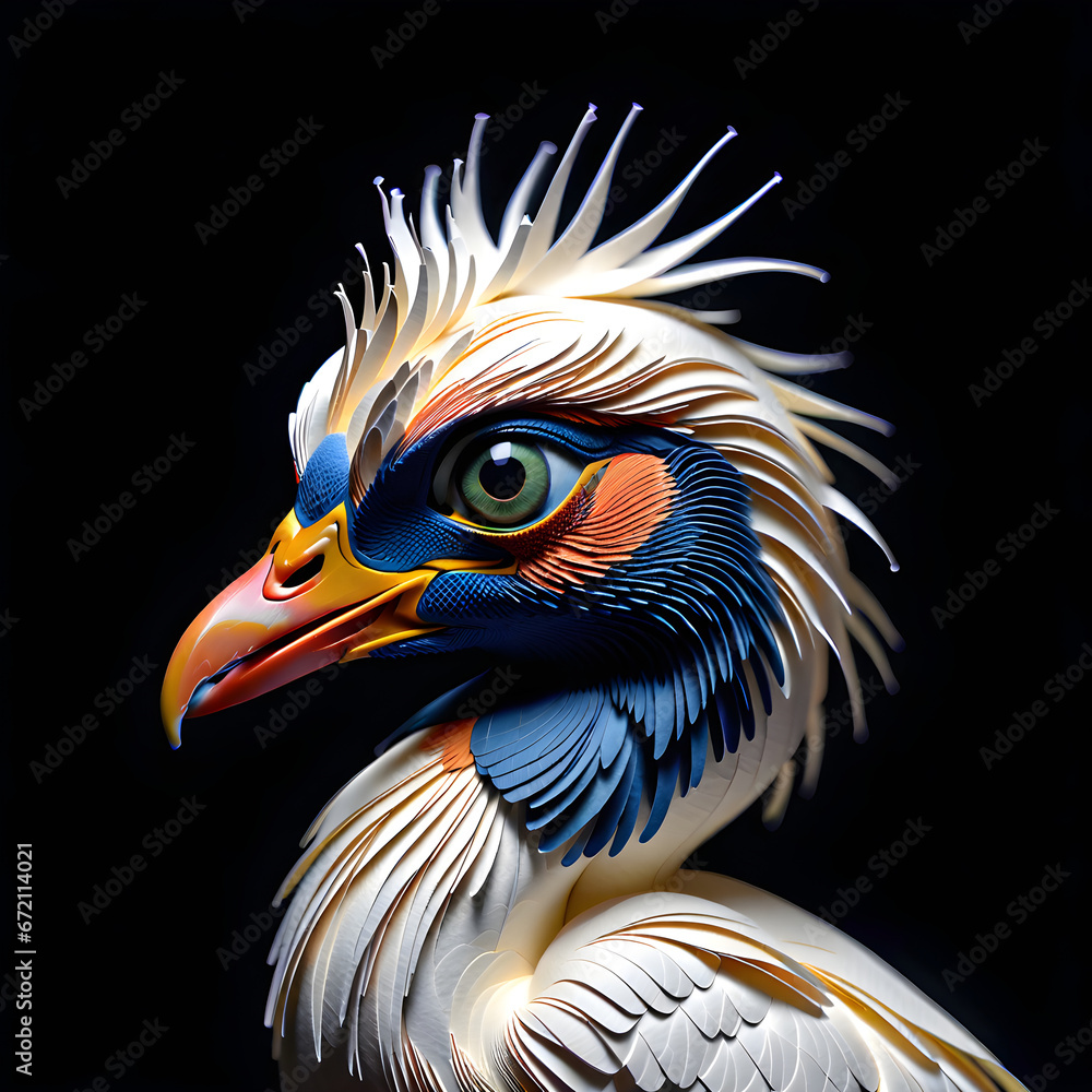 Elegance Takes Flight: Captivating Paper Artistry Depicting the Majestic Pelican.(Generative AI)