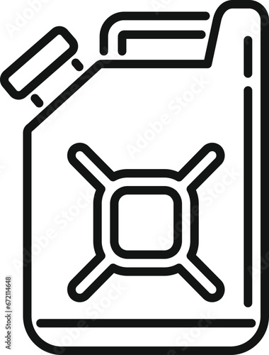 Metal kerosene canister icon outline vector. Camp handle pot. Refill lamp oil